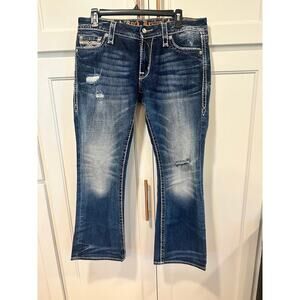 Rock Revival Rhinestone Fay Easy boot women size 30 jeans western Rodeo